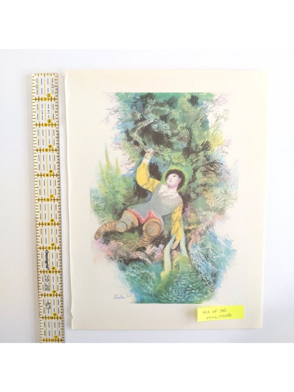 Nix of the Mill Pond Jiri Trnka 8.5"x10" Art Brothers Grimm Illustrations German - Picture 5 of 5